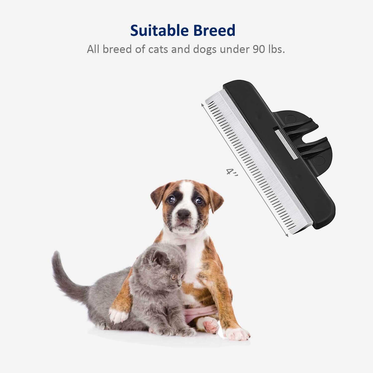 Cat Dog Shedding Tool, Pet Deshedding Brh, Professional Grooming for Short Medium Long Hair Cats and Dogs, Effectively Reduce Shedding by Up to 95%, Light Blue & Black - Image 5