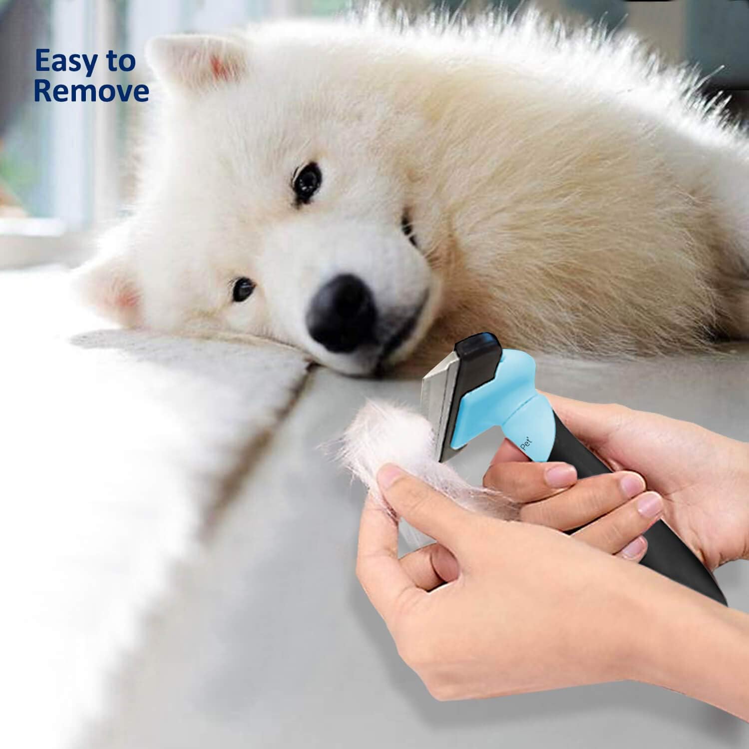 Cat Dog Shedding Tool, Pet Deshedding Brh, Professional Grooming for Short Medium Long Hair Cats and Dogs, Effectively Reduce Shedding by Up to 95%, Light Blue & Black - Image 6