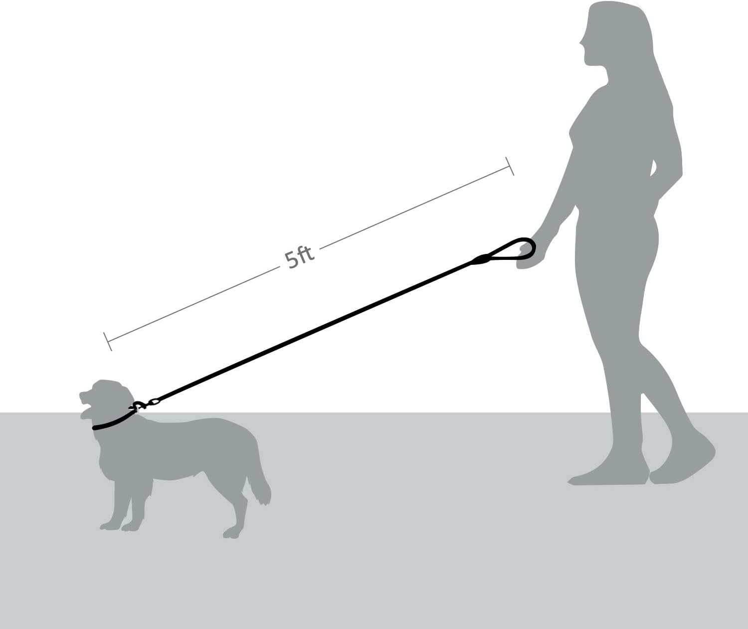 5 FT Strong Dog Leash with Comfortable Foam Handle and Highly Reflective Threads with Metal Clasp and Rubber Enhanced Joint Dog Leashes for Medium and Large Dogs Black - Image 2