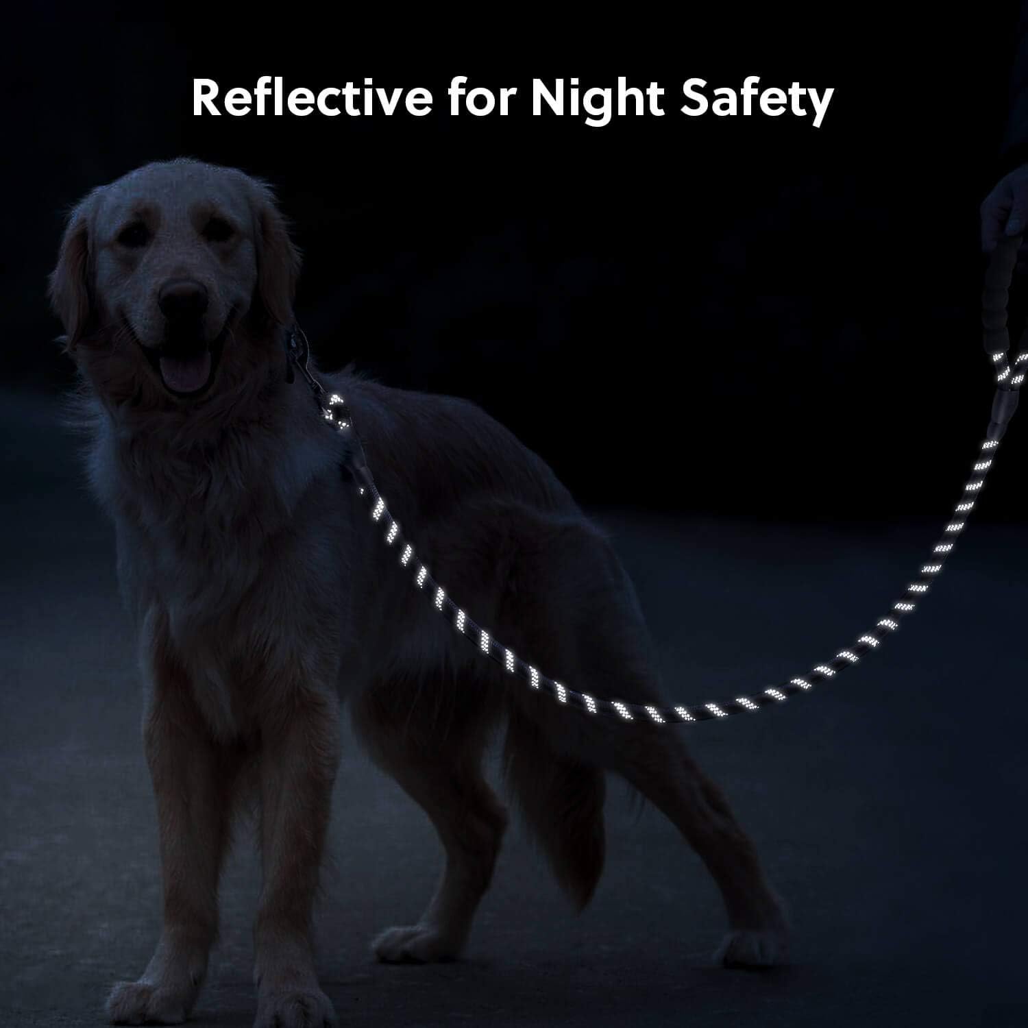 5 FT Strong Dog Leash with Comfortable Foam Handle and Highly Reflective Threads with Metal Clasp and Rubber Enhanced Joint Dog Leashes for Medium and Large Dogs Black - Image 6