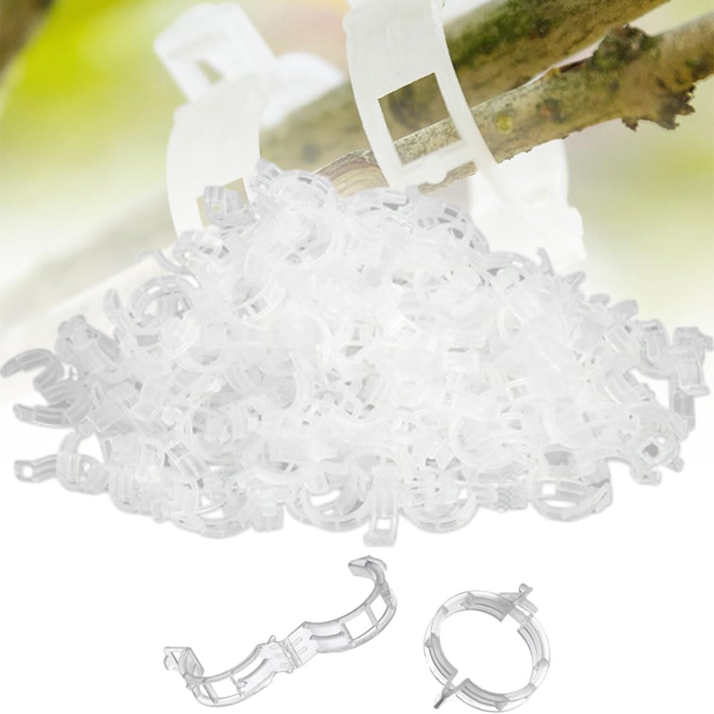 Secured Plastic Plant Clip, 2024 New Plant Support Clips for Climbing Plants, Portable Garden Plant Support Clips Plastic Tomato Grape Vine Vegetables Plant Clips (100, White) - Image 1