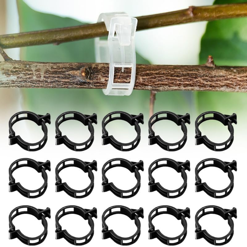 Secured Plastic Plant Clip, 2024 New Plant Support Clips for Climbing Plants, Portable Garden Plant Support Clips Plastic Tomato Grape Vine Vegetables Plant Clips (100, White) - Image 2