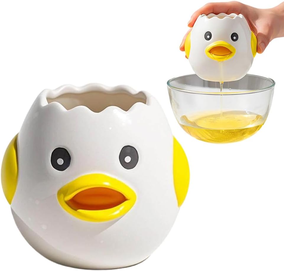 Cartoon Egg White Separator, Practical and Simple Ceramic Egg Separator, Suitable for Kitchen Baking Small Tools (1 pcs) - Image 1