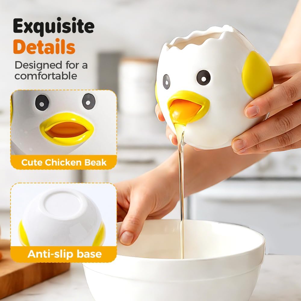 Cartoon Egg White Separator, Practical and Simple Ceramic Egg Separator, Suitable for Kitchen Baking Small Tools (1 pcs) - Image 6