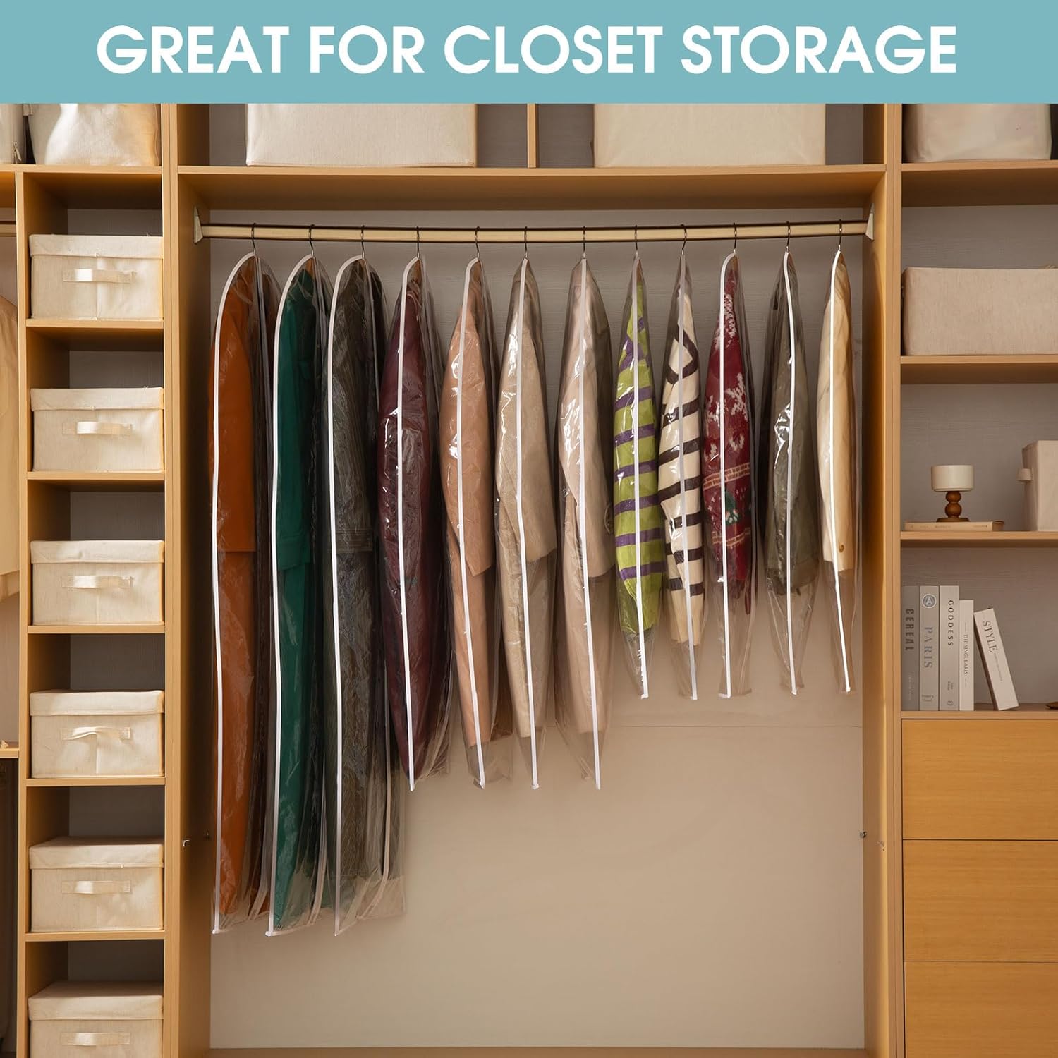All Clear Garment Bags for Hanging Clothes, 40
