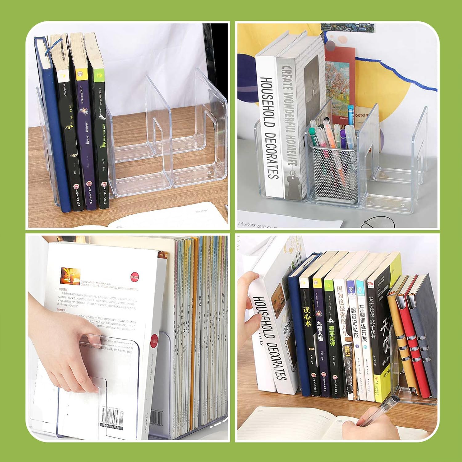 2 Pcs Acrylic Clear Purse Storage Organizers, 4 Sections Dividers in Bedroom Office (bright) - Image 6