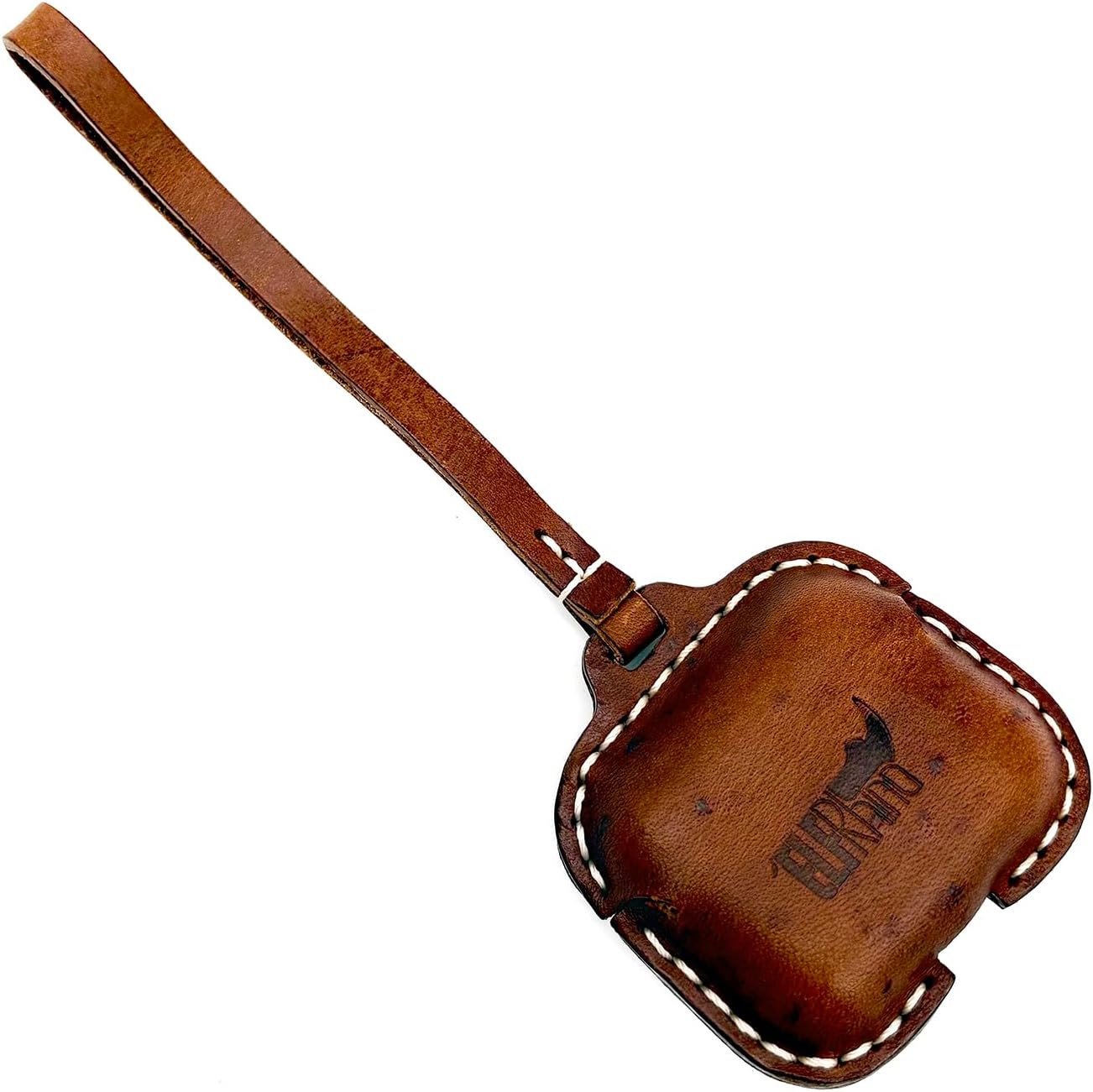 Leather Case Cover Earbud Case Strap String Compatible with Wireless Charging Case Brown - Image 2