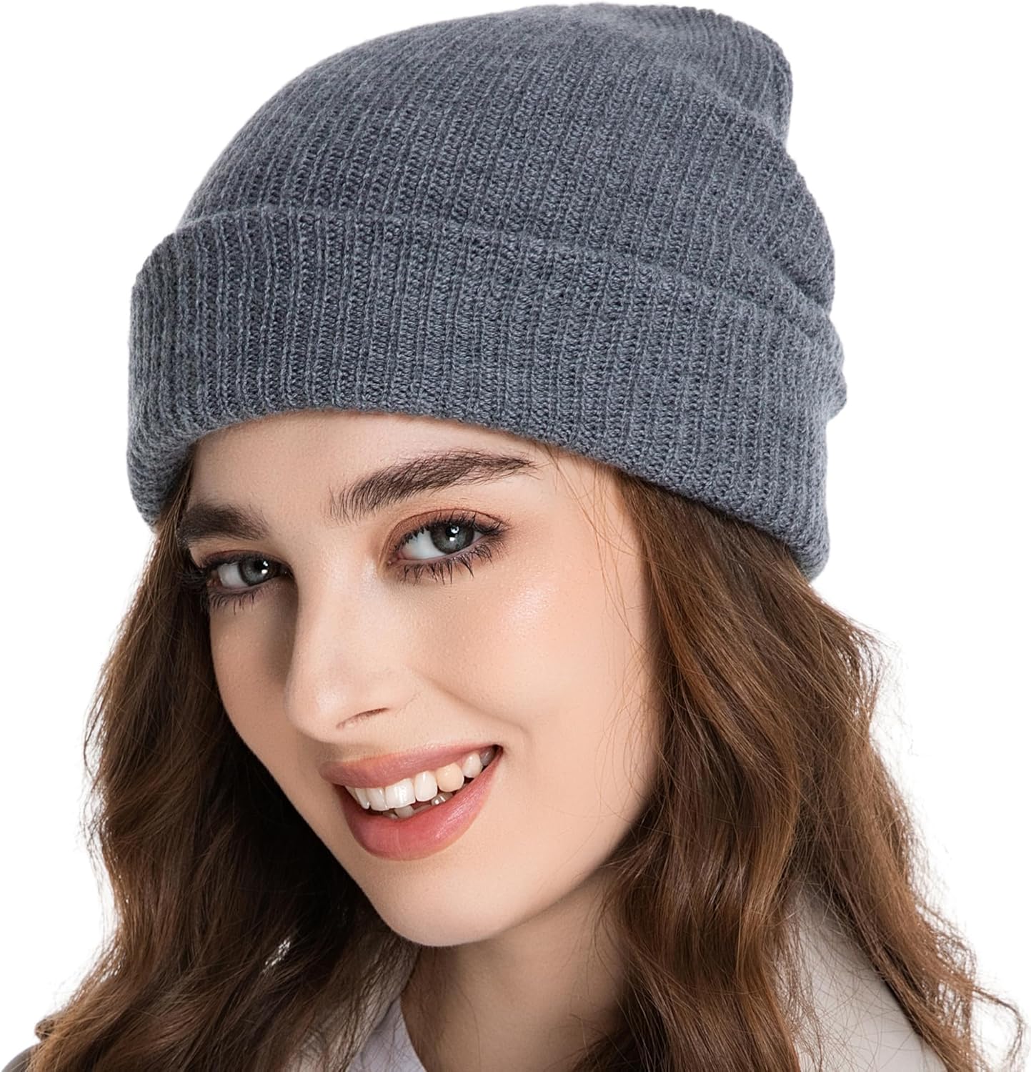 100% Merino Wool Beanie Hat for Women Men, Cuffed Knit Warm Winter Hats,Slouchy Beanies Fisherman Skull Cap Watch Caps - Image 1