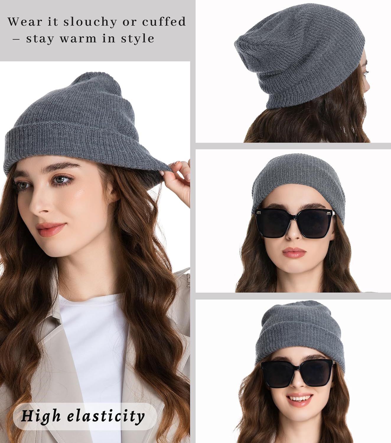 100% Merino Wool Beanie Hat for Women Men, Cuffed Knit Warm Winter Hats,Slouchy Beanies Fisherman Skull Cap Watch Caps - Image 3