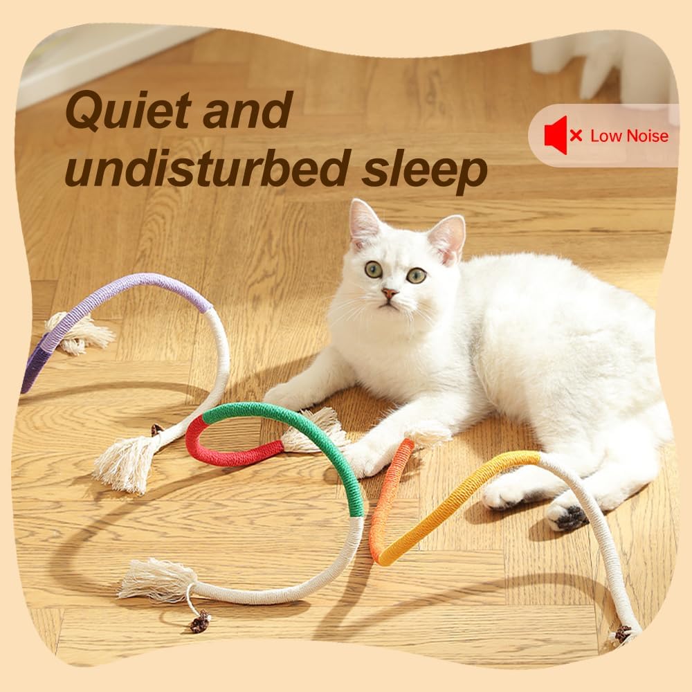 6Pcs Rope Cat Chew Toys, Multi-Color Interactive Cat Toy for 28 Inches, Safe Teeth Cleaning Toy for All Breeds (Style A) - Image 4