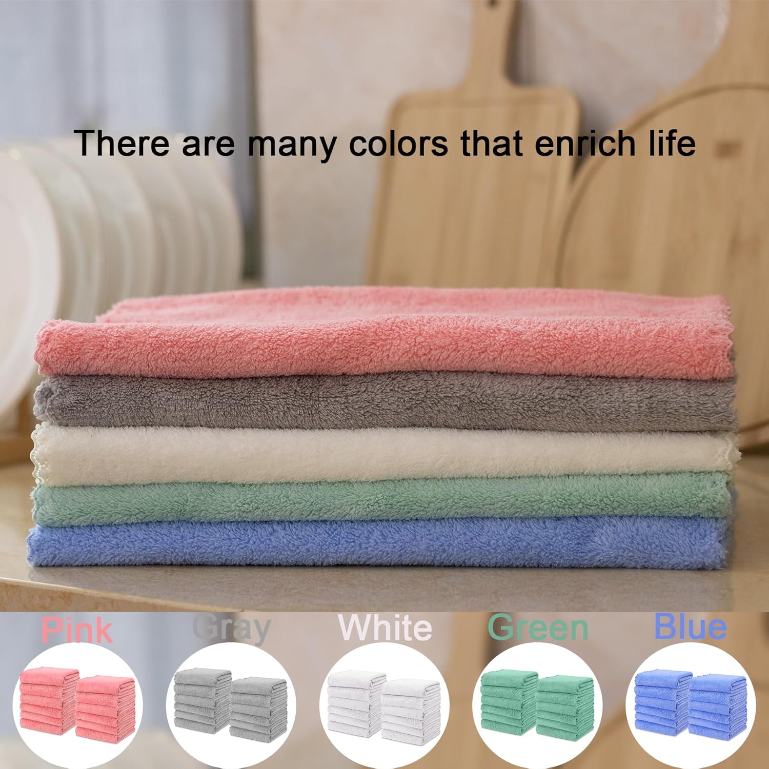 Kitchen Cloth Dish Towels, 13x28 Inches Premium Dishcloths, Super Absorbent Coral Velvet Microfiber Cleaning Cloths, Fast Drying Rags for Washing Dishes (13x28-6 Pack, Grey) - Image 7