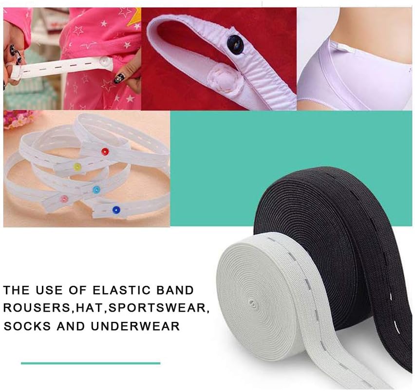 1 Inch by 32 Yard White Buttonhole Elastic Band Heavy Stretch High Elasticity Knit Elastic Band - Image 6