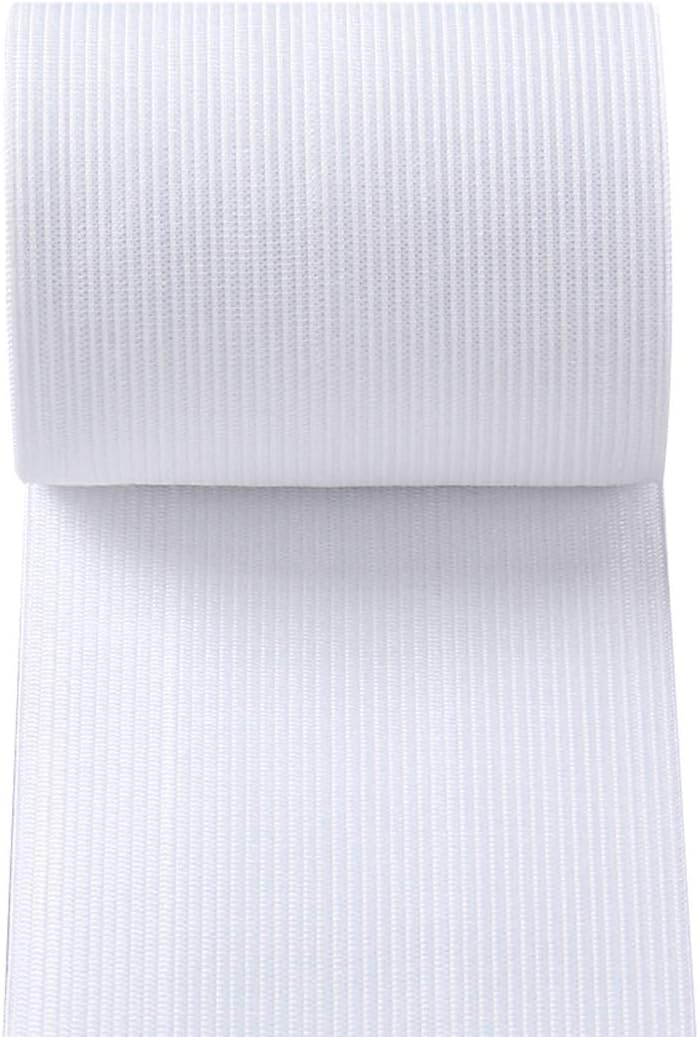 Knit Elastic Bands for Sewing White Heavy Stretch High Elasticity Flat Elastic Cord 3 Inch Wide Braided Elastic Spool 10 Yard - Image 2