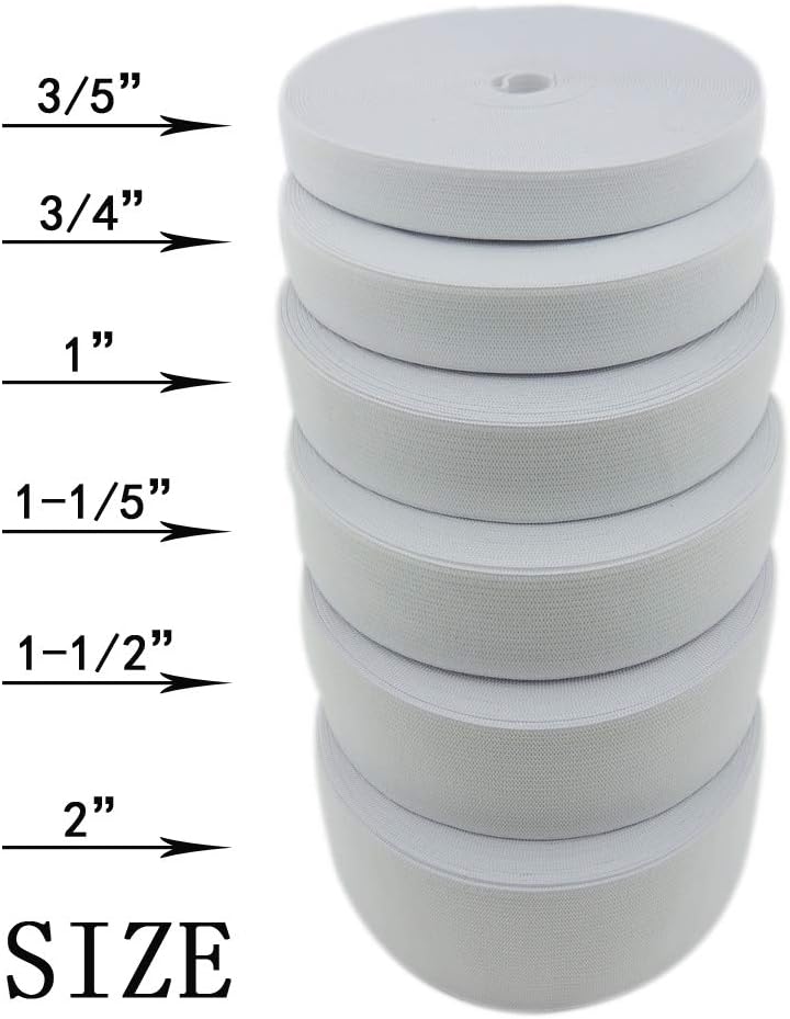 3/5 Inch by 43 Yard White Sewing Elastic Band Spool Heavy Stretch High Elasticity Knit Elastic Band - Image 3