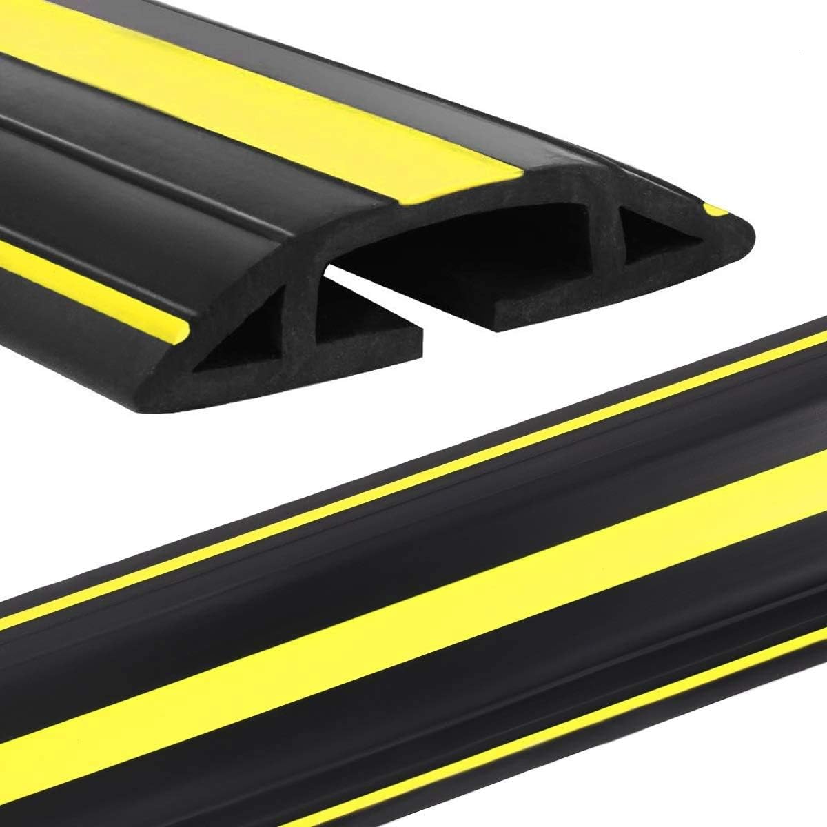 10 ft Floor Cable Cover Protector, Heavy Duty PVC Duct Easy to Unroll, Prevent Trip Hazard for Home Office or Outdoor Settings - Image 1