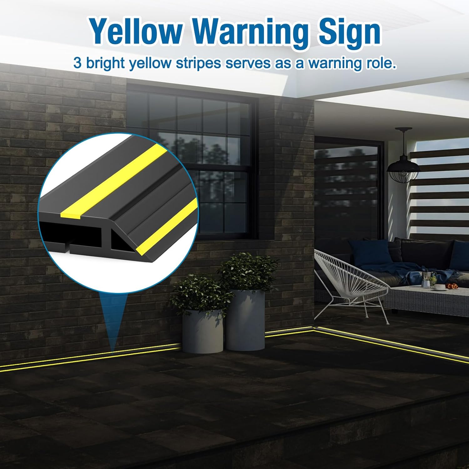 10 ft Floor Cable Cover Protector, Heavy Duty PVC Duct Easy to Unroll, Prevent Trip Hazard for Home Office or Outdoor Settings - Image 3