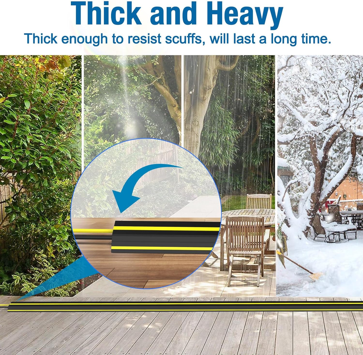 10 ft Floor Cable Cover Protector, Heavy Duty PVC Duct Easy to Unroll, Prevent Trip Hazard for Home Office or Outdoor Settings - Image 5