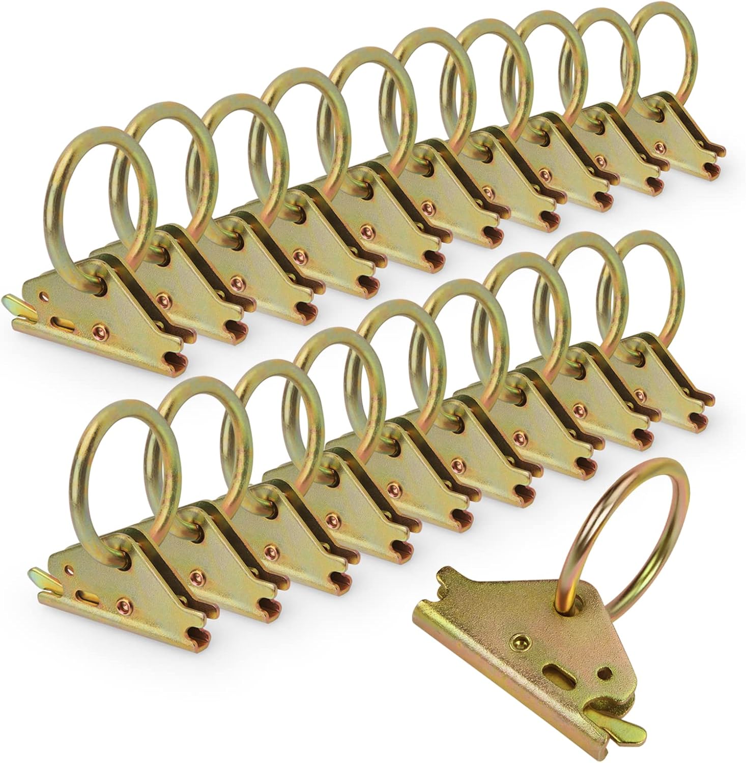 20pcs Steel E-Track O Ring Tie-Down Anchors, Secure Cargo in Enclosed/Flatbed Trailers, Trucks, Load Limit of 1500lb - Image 1