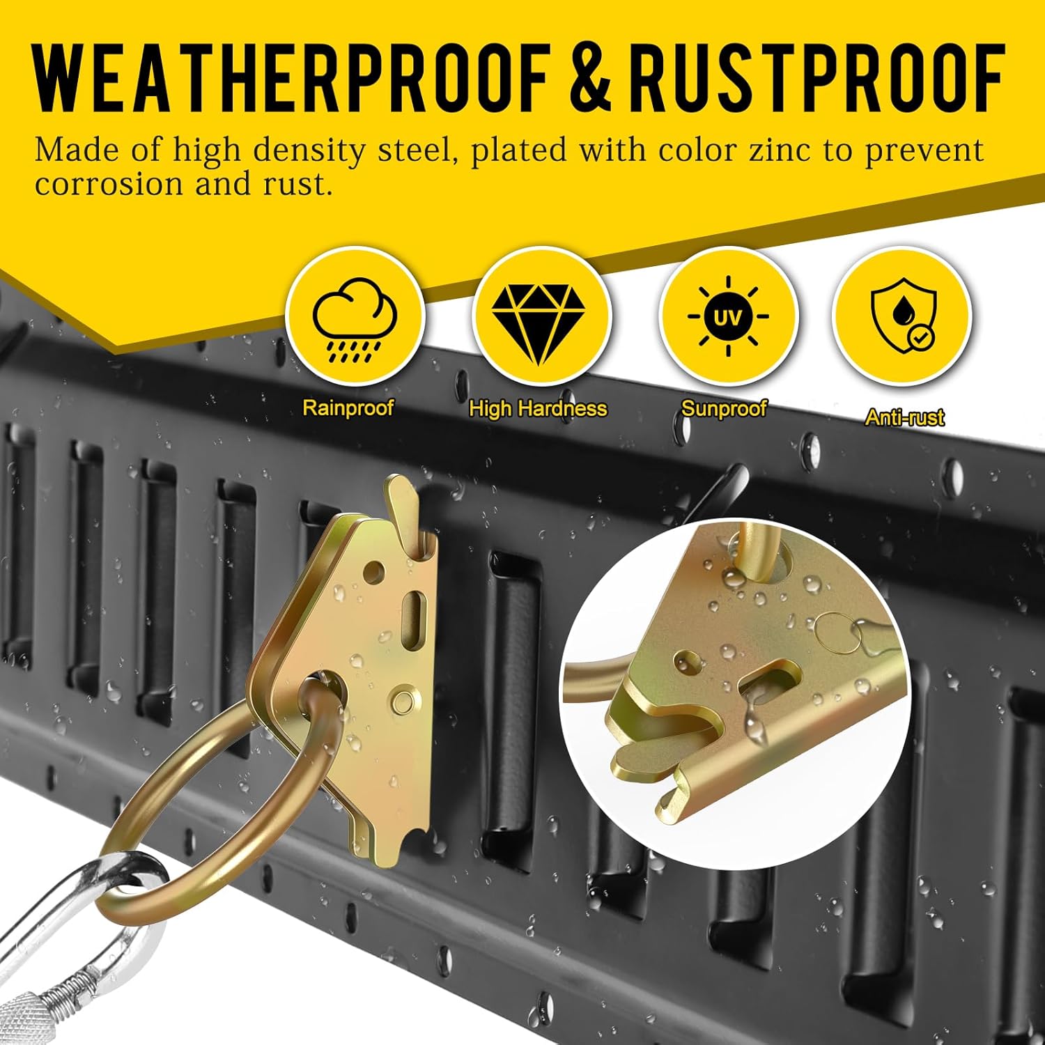 20pcs Steel E-Track O Ring Tie-Down Anchors, Secure Cargo in Enclosed/Flatbed Trailers, Trucks, Load Limit of 1500lb - Image 4