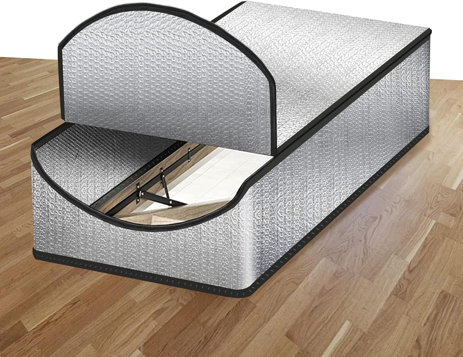 Attic Stairs Insulation Cover Tent Premium Energy Saving, 25”x54”x11” for Pull Down Stairs, Double Bubble Reflective Radiant Barrier Reflects 95% of Radiant Heat - Image 1