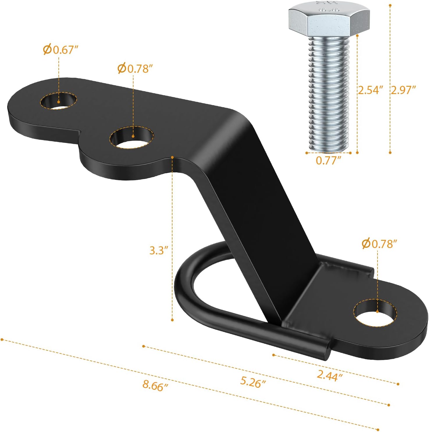 ATV/UTV Three-Way Hitch, Heavy Duty Universal ATV Hitch Attachments, 3000lbs Maximum Load - Image 2