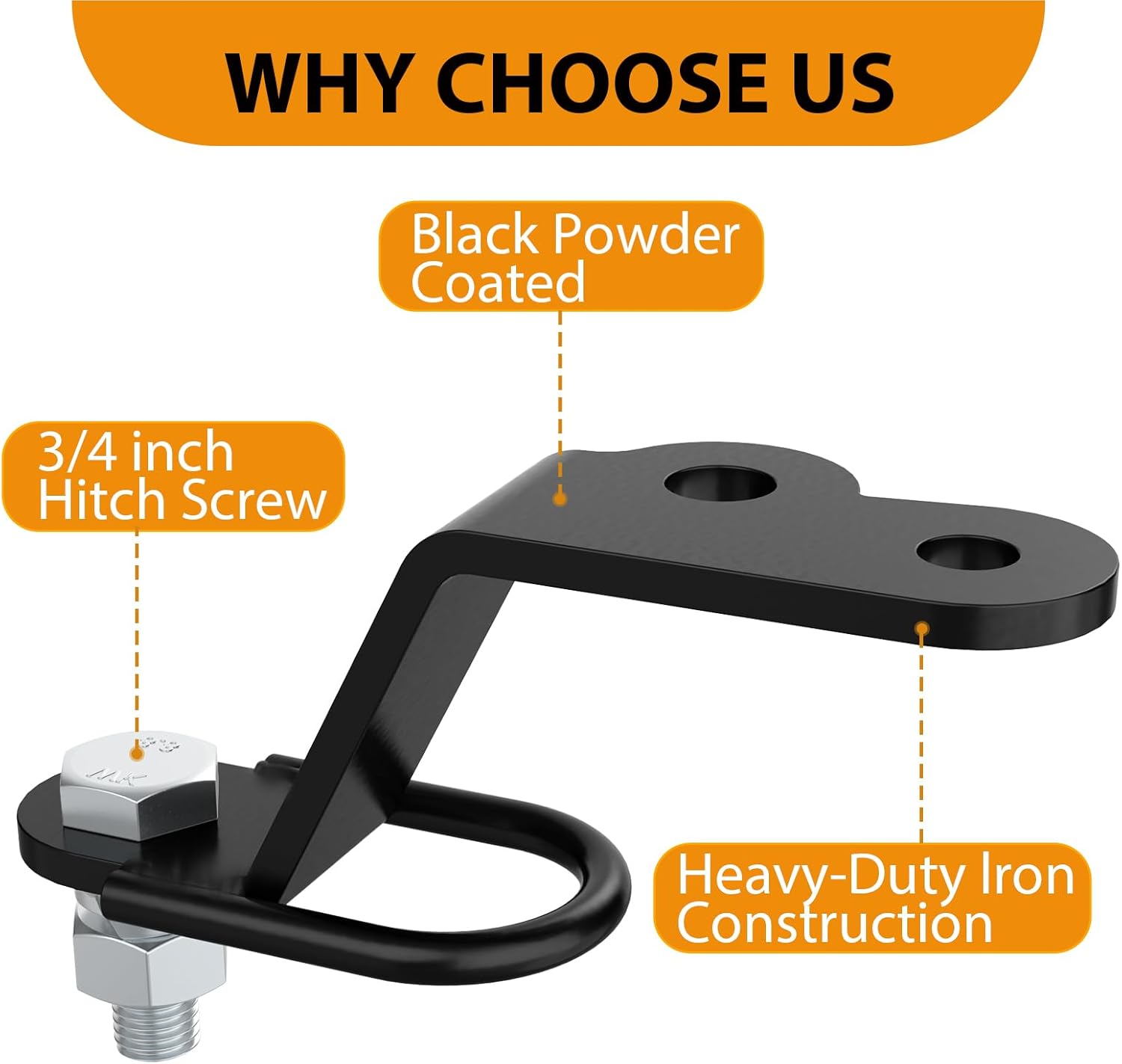 ATV/UTV Three-Way Hitch, Heavy Duty Universal ATV Hitch Attachments, 3000lbs Maximum Load - Image 3