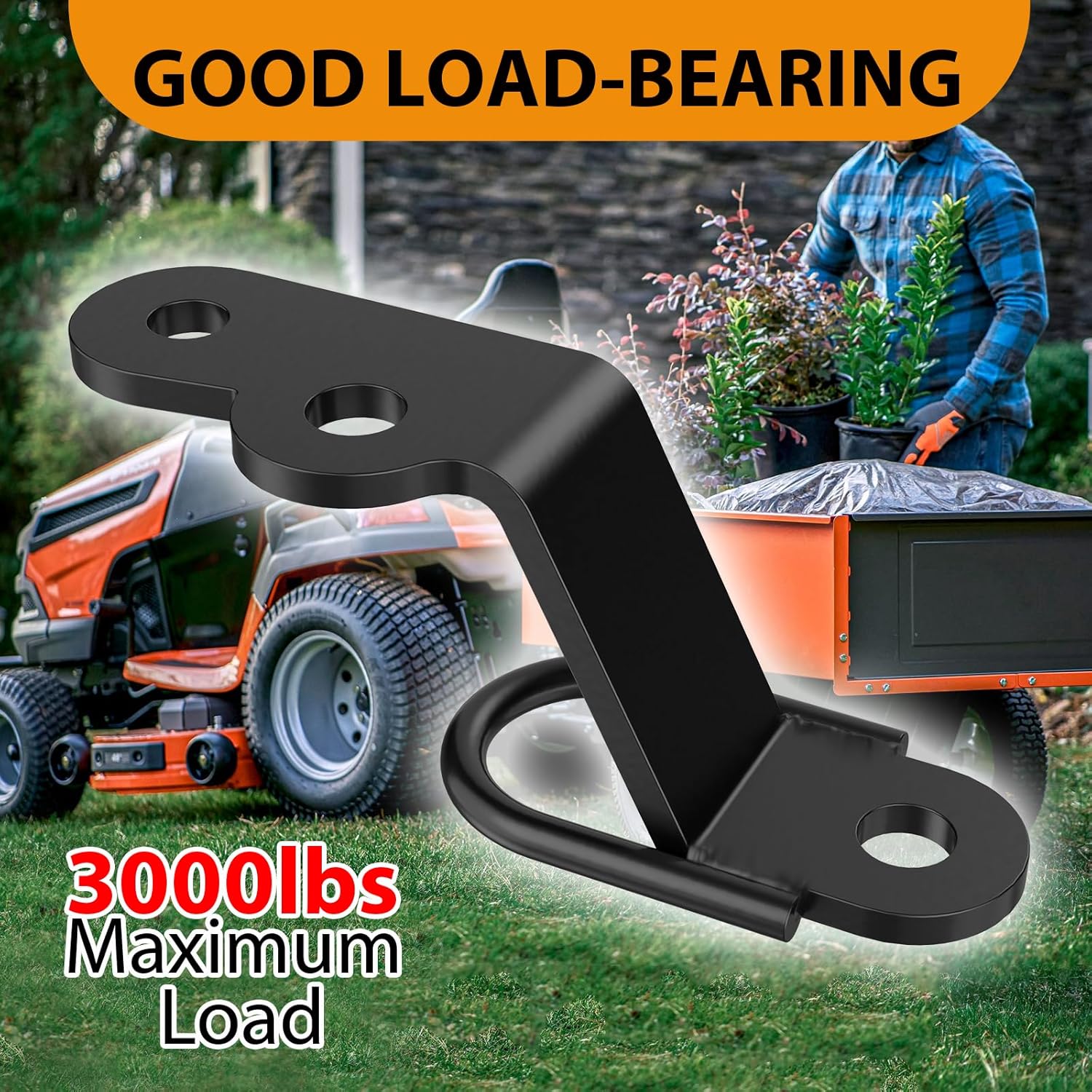 ATV/UTV Three-Way Hitch, Heavy Duty Universal ATV Hitch Attachments, 3000lbs Maximum Load - Image 4