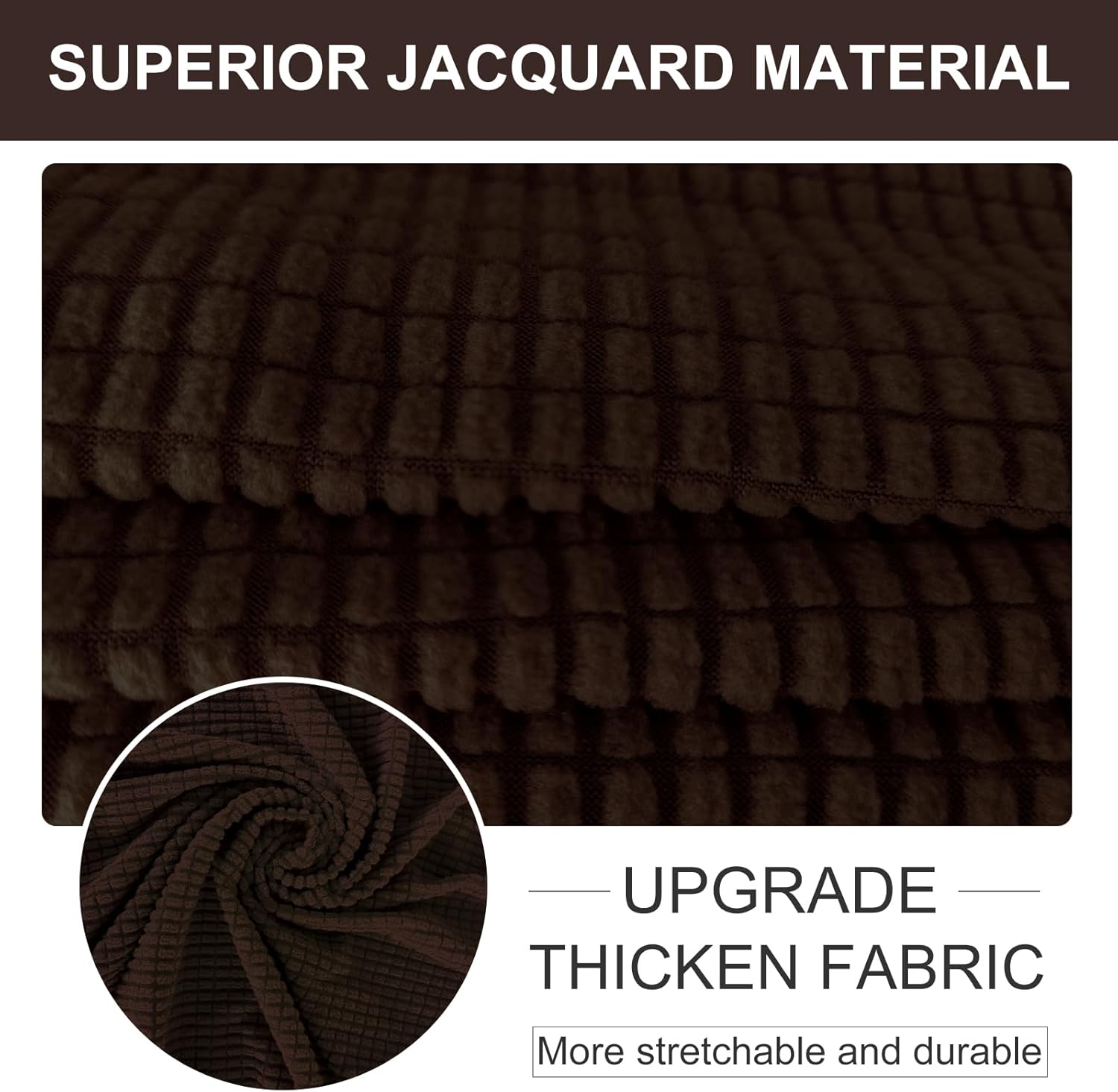 Stretch Couch Cover Sofa Cover Washable Sofa Slipcover Furniture Protector for 3 Chion Couch Sofa Pet Friendly(Sofa, Chocolate) - Image 4