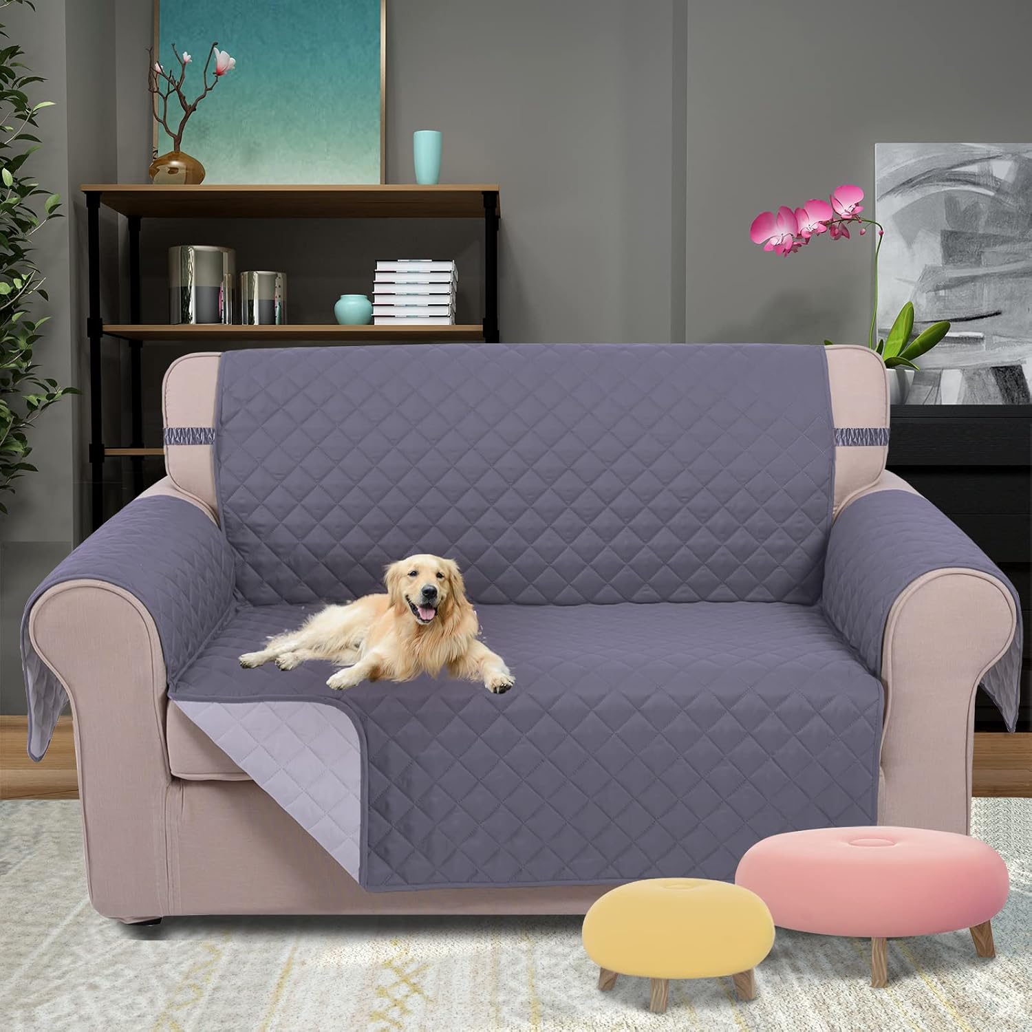 Reversible Sofa Cover Bundles with lovseat Cover - Image 5