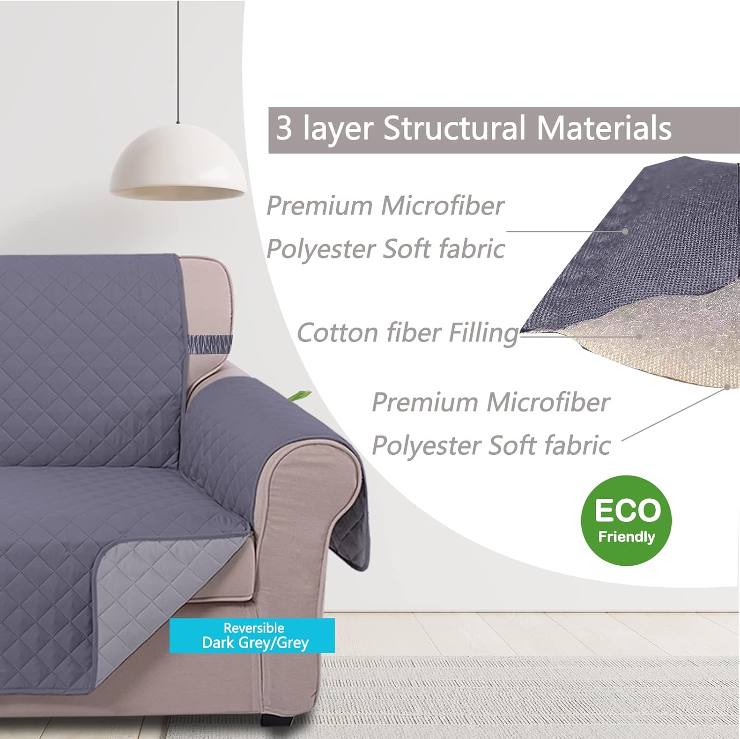 Reversible Sofa Cover Bundles with lovseat Cover - Image 7