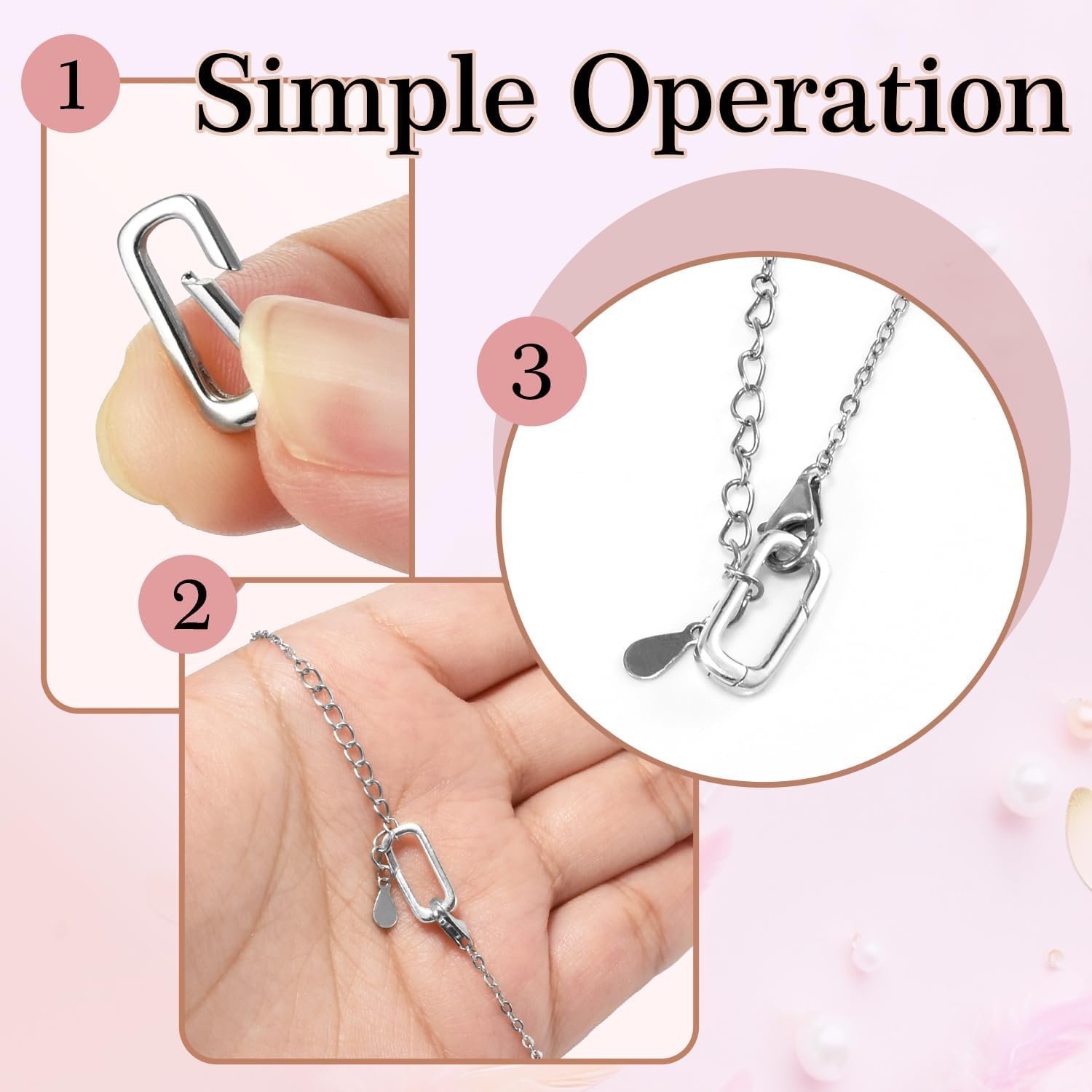 2pcs Tiny 925 Sterling Silver Oval Ring Jewelry Clasps, 2 Size Lobster Clasp Shortener Clip Carabiner Necklace Clasp Connector Clasps Jewelry Making DIY Hardware Replacement - Image 7