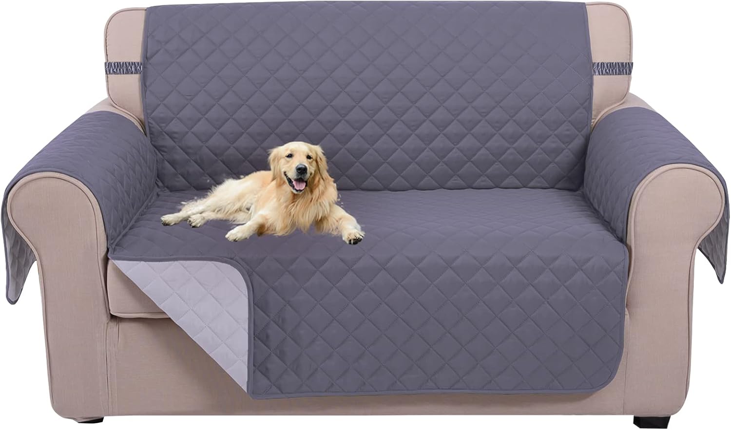 Reversible Sofa Cover Bundles with loveseat and Chair Size - Image 3