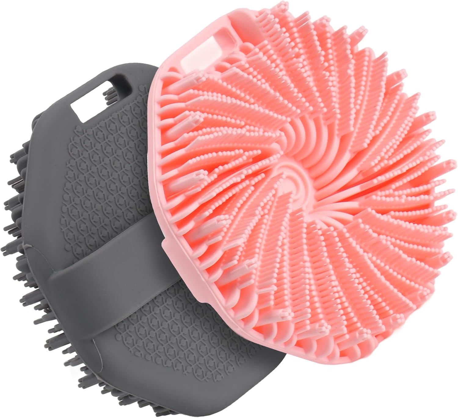 Silicone Body Scrubber with Foaming Effect, Food-Grade Safe, Pink, Soft Dense Bristles for Deep Cleansing - Image 1