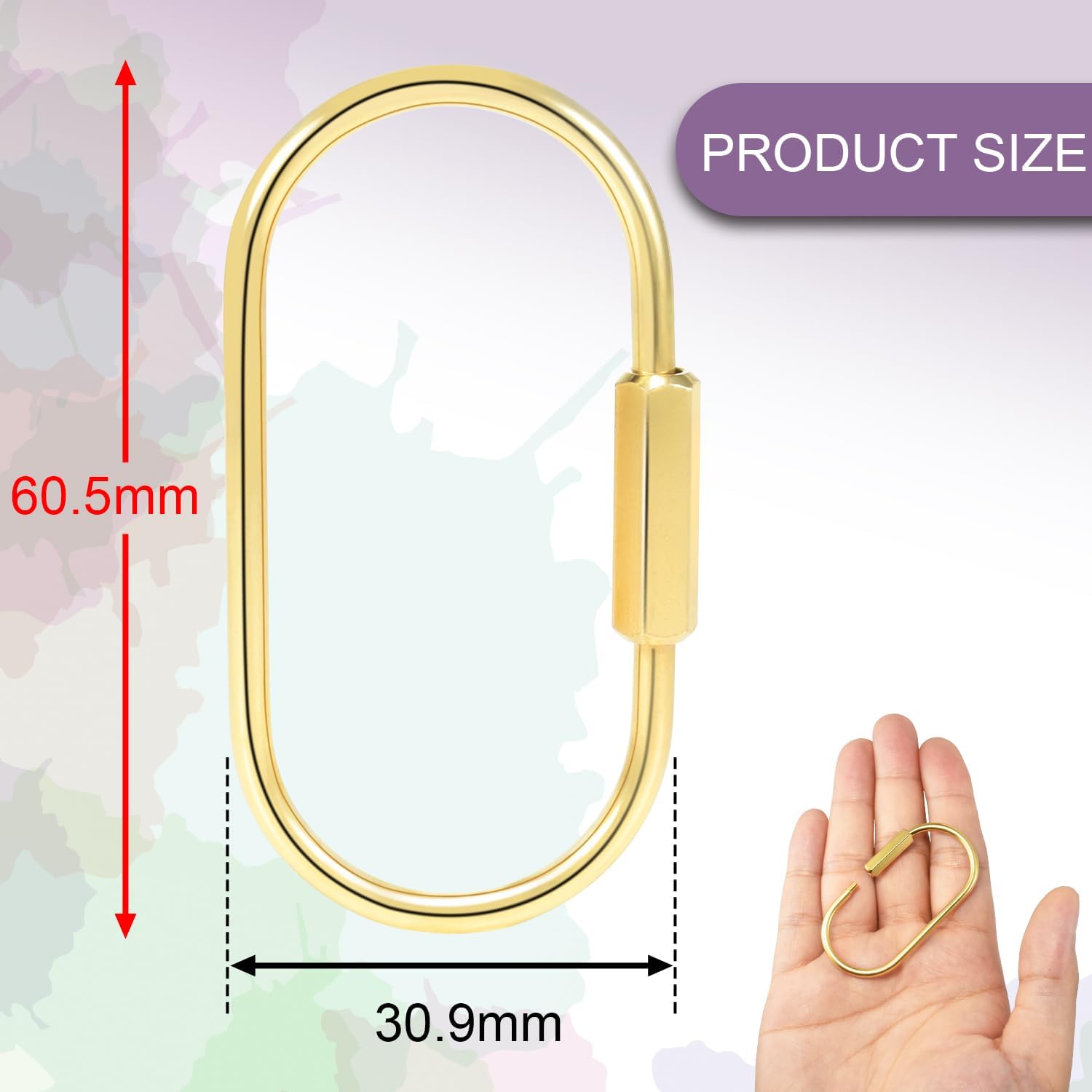 6pcs Gold Carabiner Clips + 10pcs Gold Spring Keychain Clips for Key Chain Purse Starp Dog Tag - Image 4
