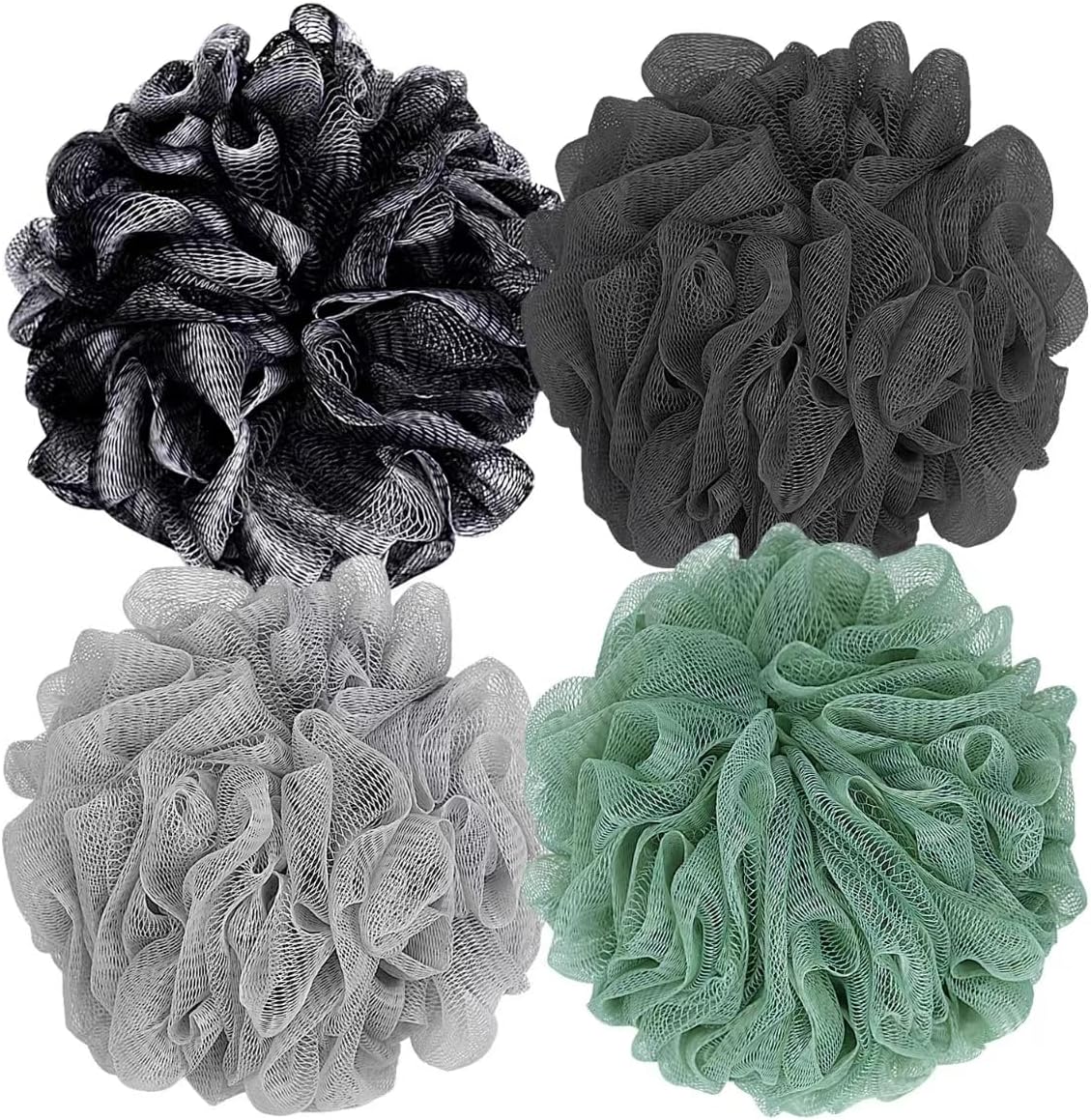 Loofah Bath Sponge Shower Loofa Bath Puff Body Scrubber Exfoliating Soft Premium 4 Pack - Image 1