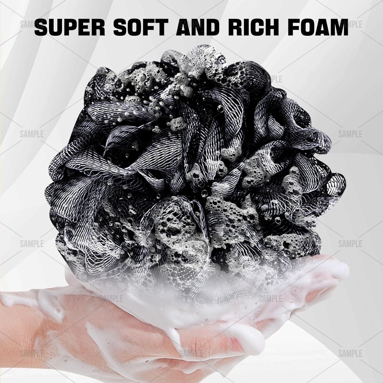 Loofah Bath Sponge Shower Loofa Bath Puff Body Scrubber Exfoliating Soft Premium 4 Pack - Image 5