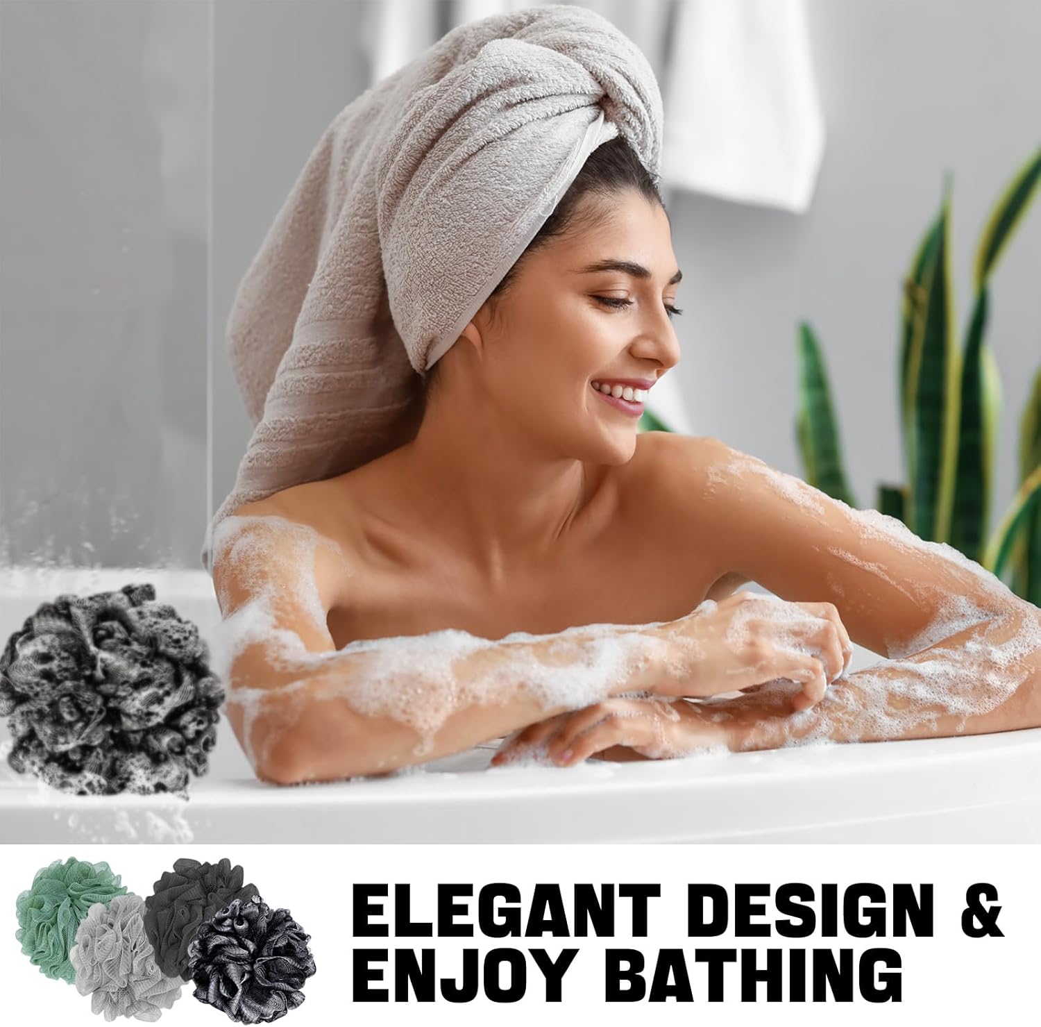 Loofah Bath Sponge Shower Loofa Bath Puff Body Scrubber Exfoliating Soft Premium 4 Pack - Image 6