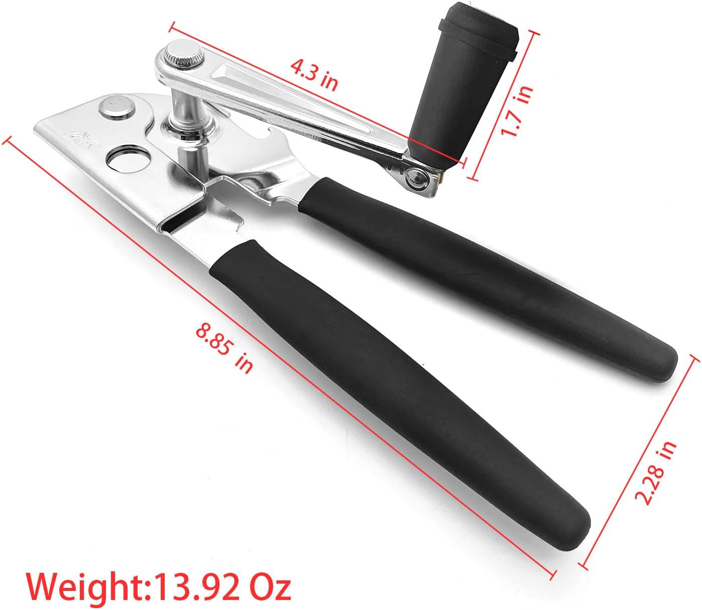 Crank Can Openers Manual,Heavy Duty Commercial Can Opener with Rubber-coated Long Handles - Image 2