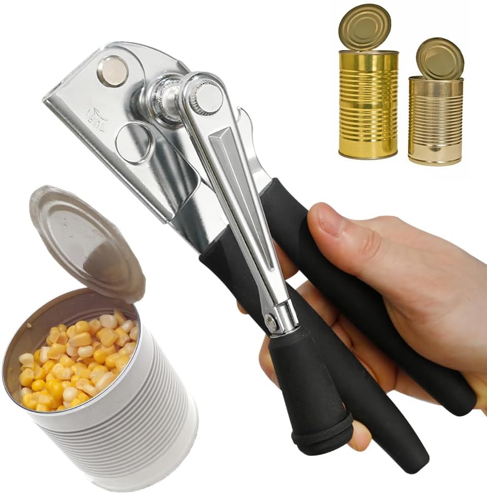 Crank Can Openers Manual,Heavy Duty Commercial Can Opener with Rubber-coated Long Handles - Image 4
