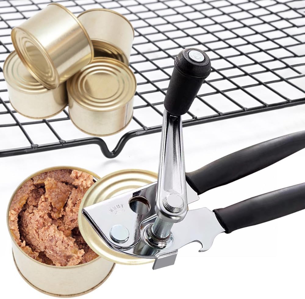 Crank Can Openers Manual,Heavy Duty Commercial Can Opener with Rubber-coated Long Handles - Image 6