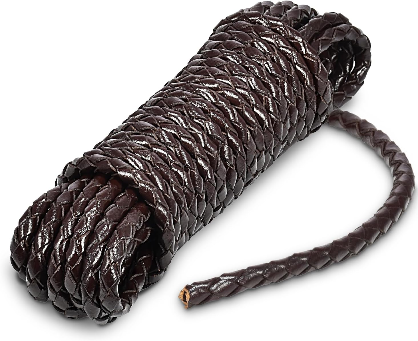 4mm 5.46yard Genuine Round Leather Cord for Jewelry Making, 20 Pack 4mm Hole Magnetic Clasps Leather Bracelet Necklace Paracord Fashion Jewelry DIY Leathercraft Accessories - Image 1