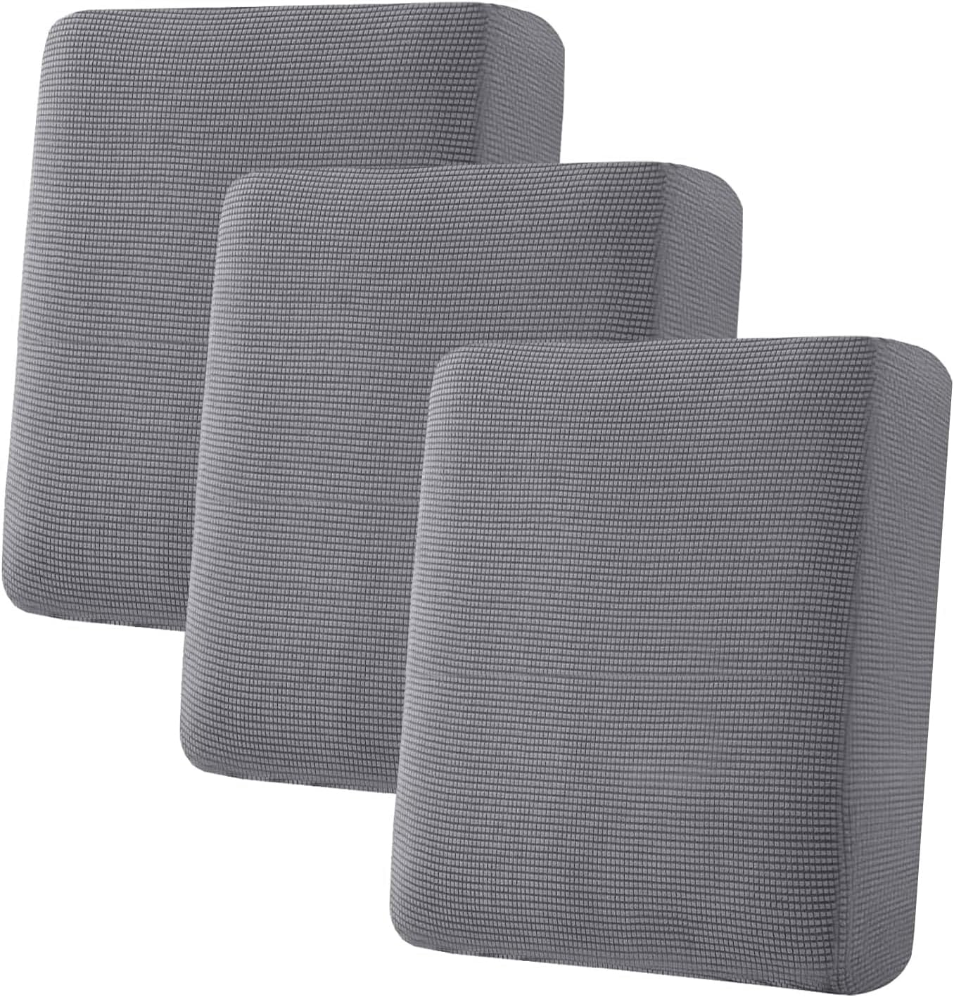 Super Stretch Individual Seat Chion Covers Sofa Covers Couch Chion Cover Slipcover Sets Thick Jacquard Textured Twill Fabric (3 Piece Sofa Chion Covers, Grey) - Image 1