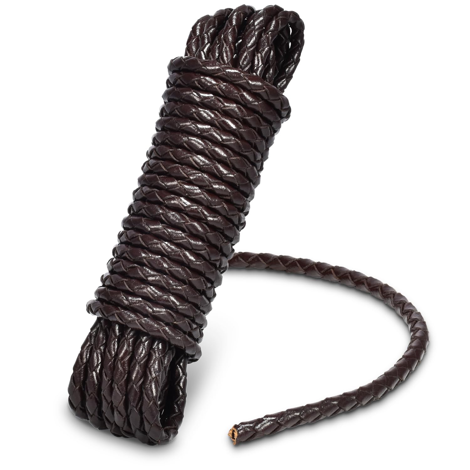 3mm 5.46yard Genuine Round Leather Cord for Jewelry Making, 0.4 mm Dia. 10 Rolls Copper Jewelry Wire 10 Beading Wire - Image 1