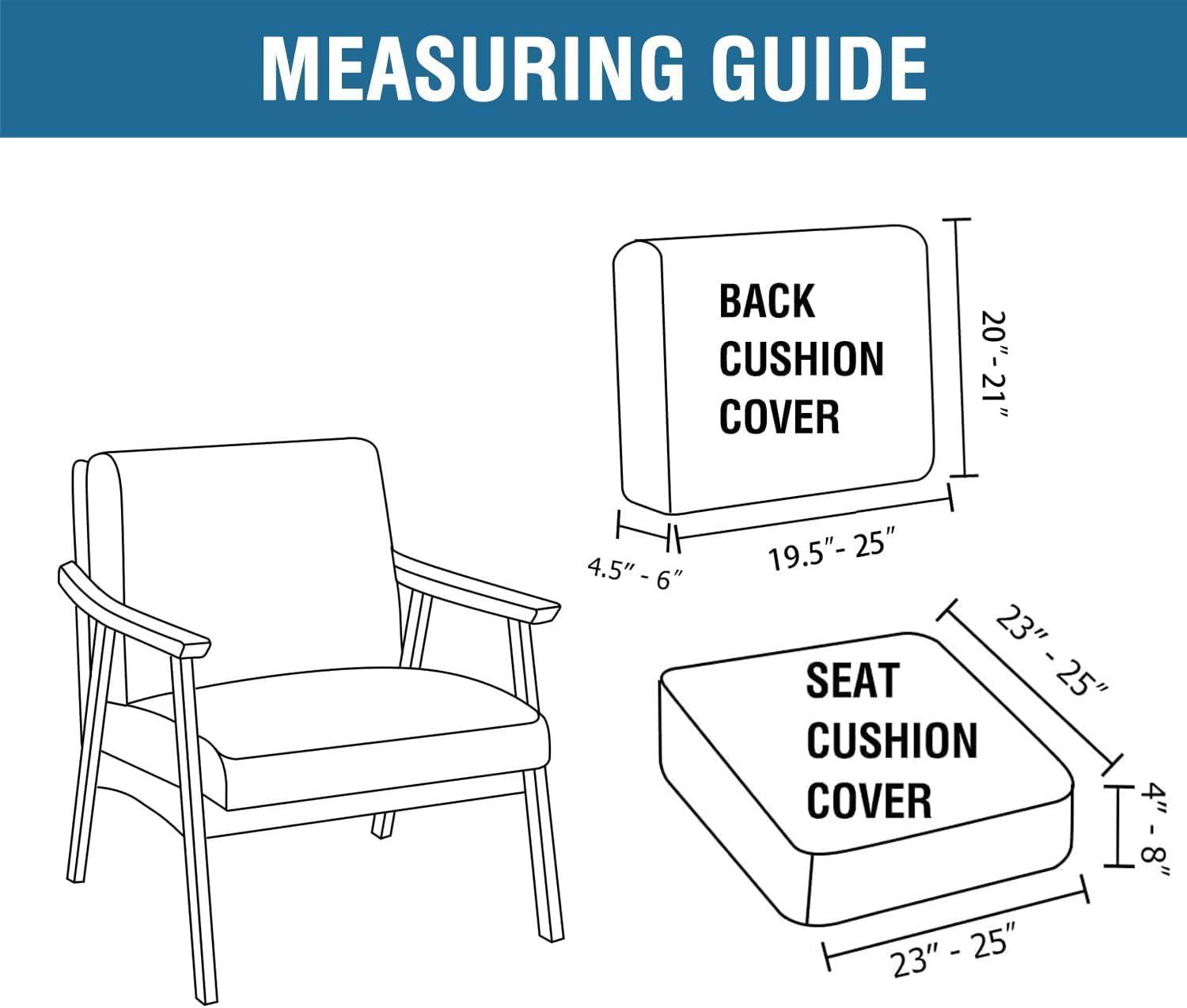 Chair Slip Covers with Arms 2 Piece Sofa Covers Super Stretch Chion Covers for Modern Living Room Chair Soft Accent Chair Cover(Seat Chion Cover Pl Back Chion Cover, Ivory) - Image 2