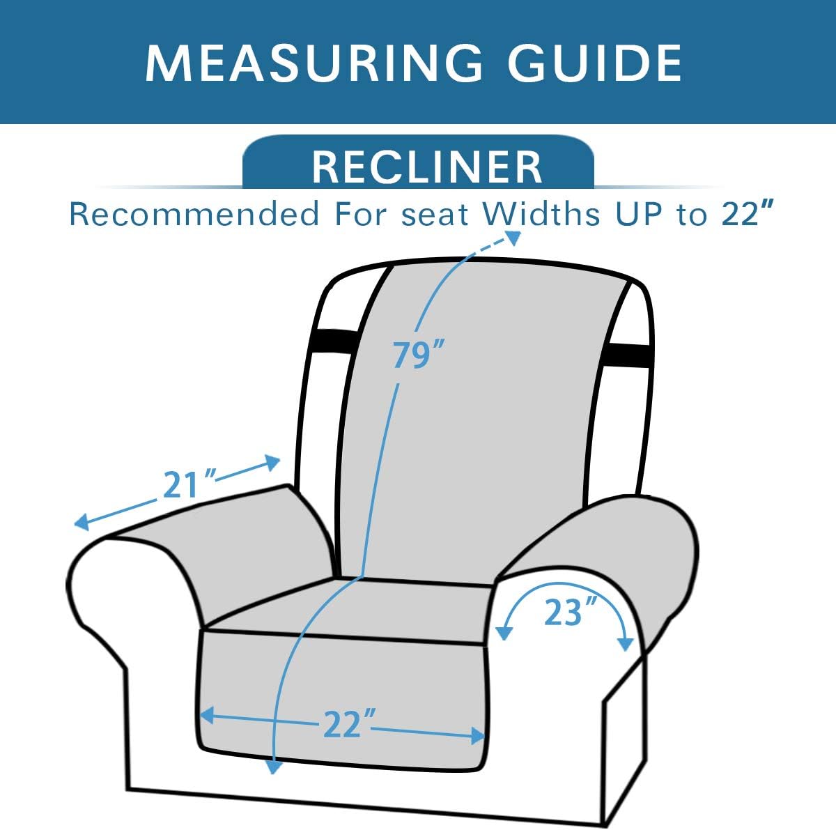 Reversible Quilted Recliner Covers Recliner Chair Cover Water Resistant Furniture Protector Washable Couch Cover with Elastic Straps for Kids, Pets (Recliner, Brown/Beige) - Image 2