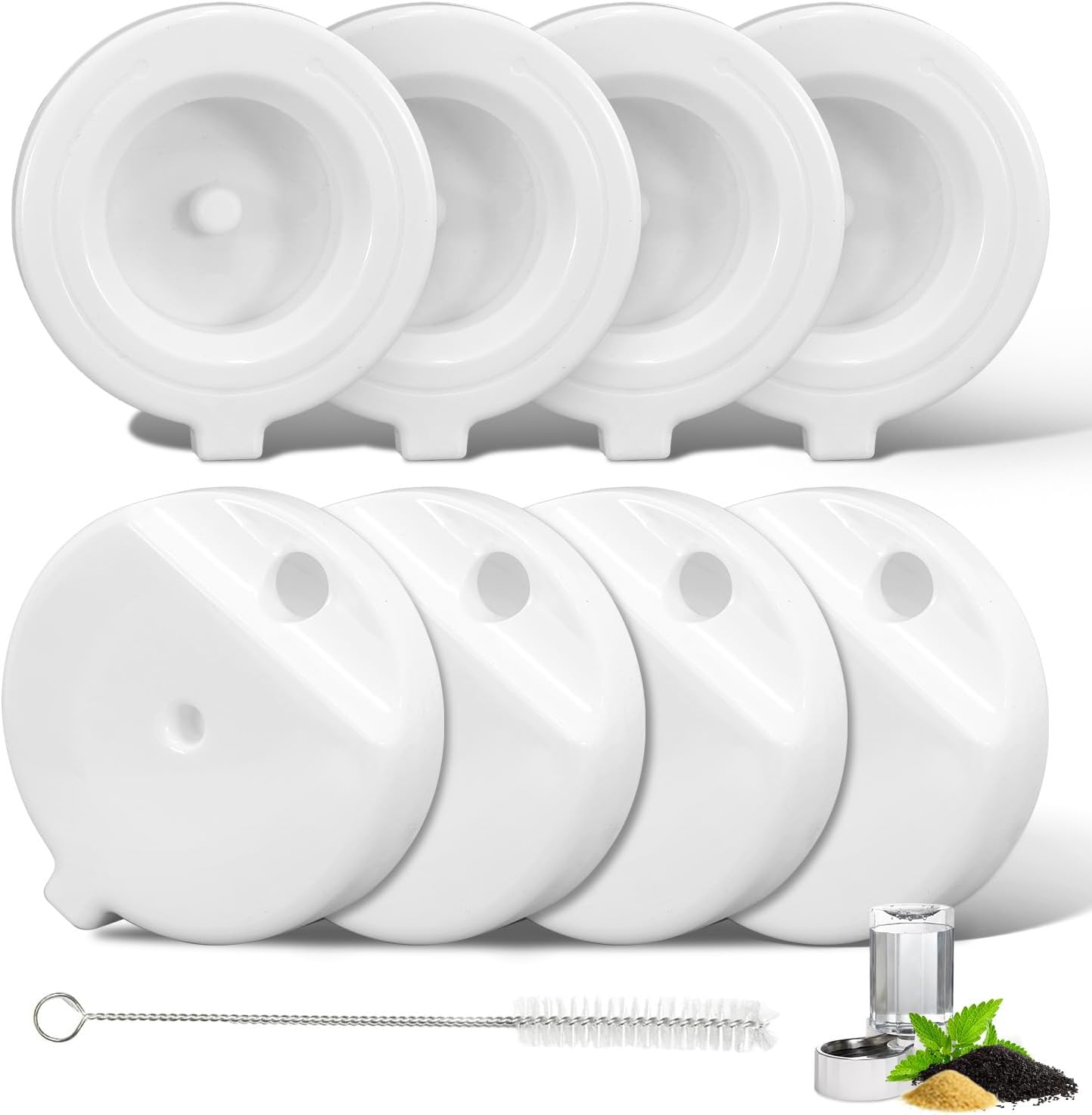 8Pcs Gravity Pet Water Fountain Filters, Automatic Pet Waterer Replacement Filters for 3.6L/4.6L/6L/8L Dog Water Dispenser(8 Filters with 1Brush) - Image 1