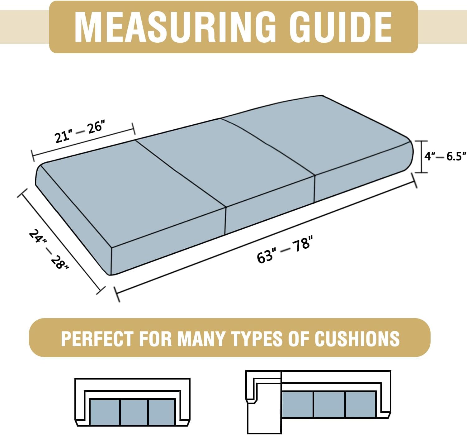 Stretch Mixed-Color Chenille Couch Chion Cover Soft Sofa Covers Individual Seat Couch Slipcover Sets Furniture Protector Seat Chion Sofa Cover (3 Piece Sofa Chion Covers, Taupe) - Image 2