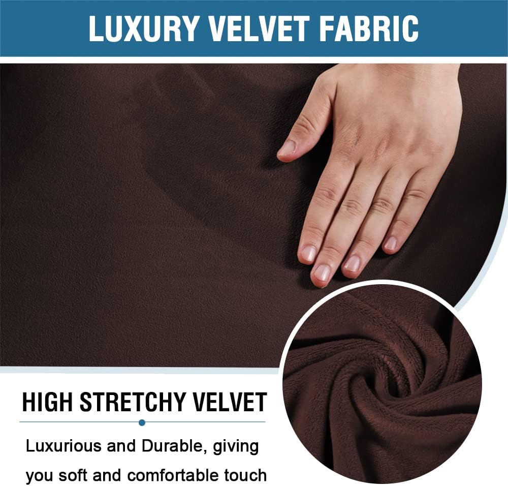 Gaming Chair Covers Slipcover Stretch Seat Chair Cover for Leather Computer Reclining Racing Ruffled Gamer Chair Protector Without Chair 2 piece，Brown - Image 2