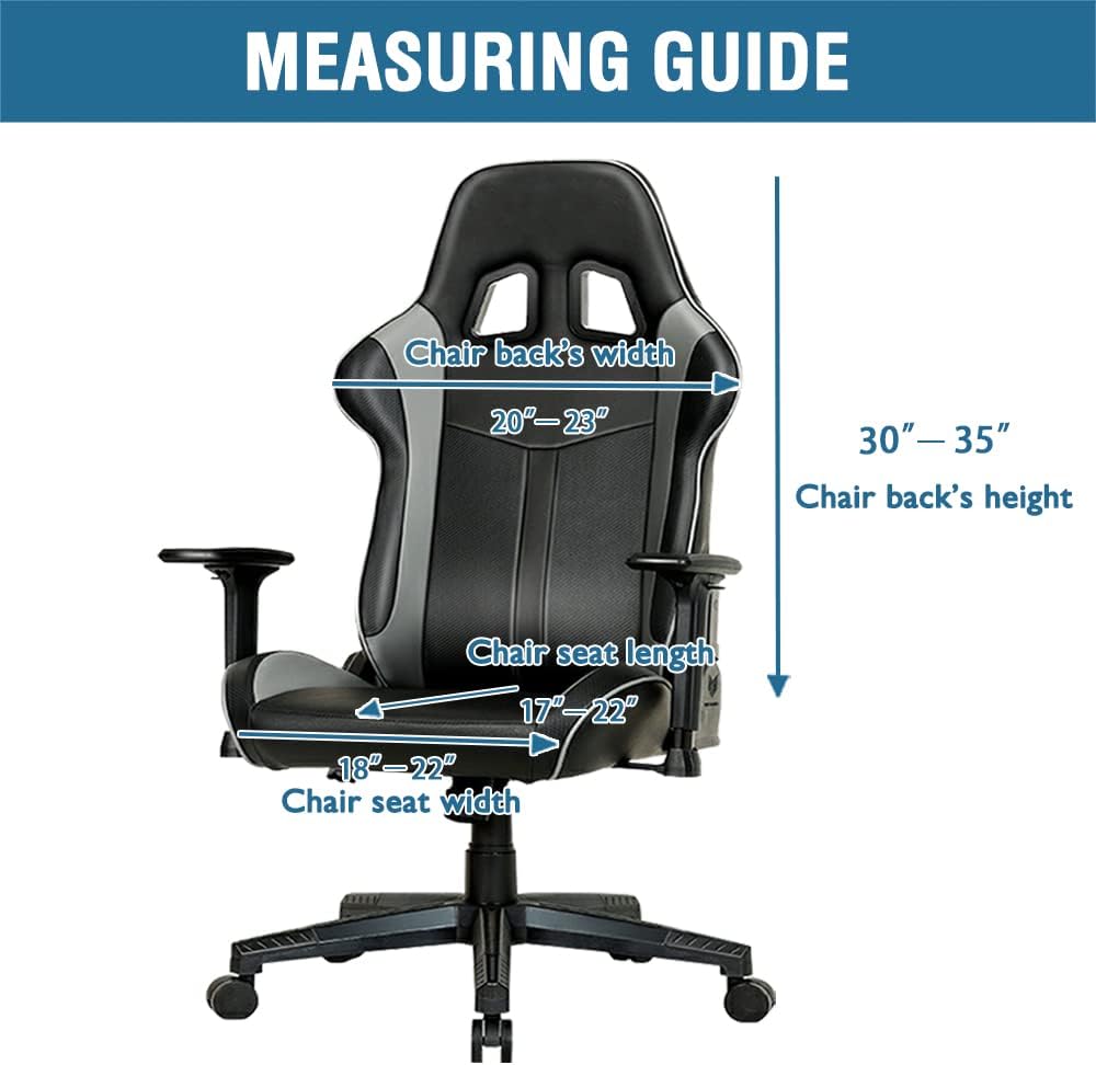 Gaming Chair Covers Slipcover Stretch Seat Chair Cover for Leather Computer Reclining Racing Ruffled Gamer Chair Protector Without Chair 2 piece，Brown - Image 4