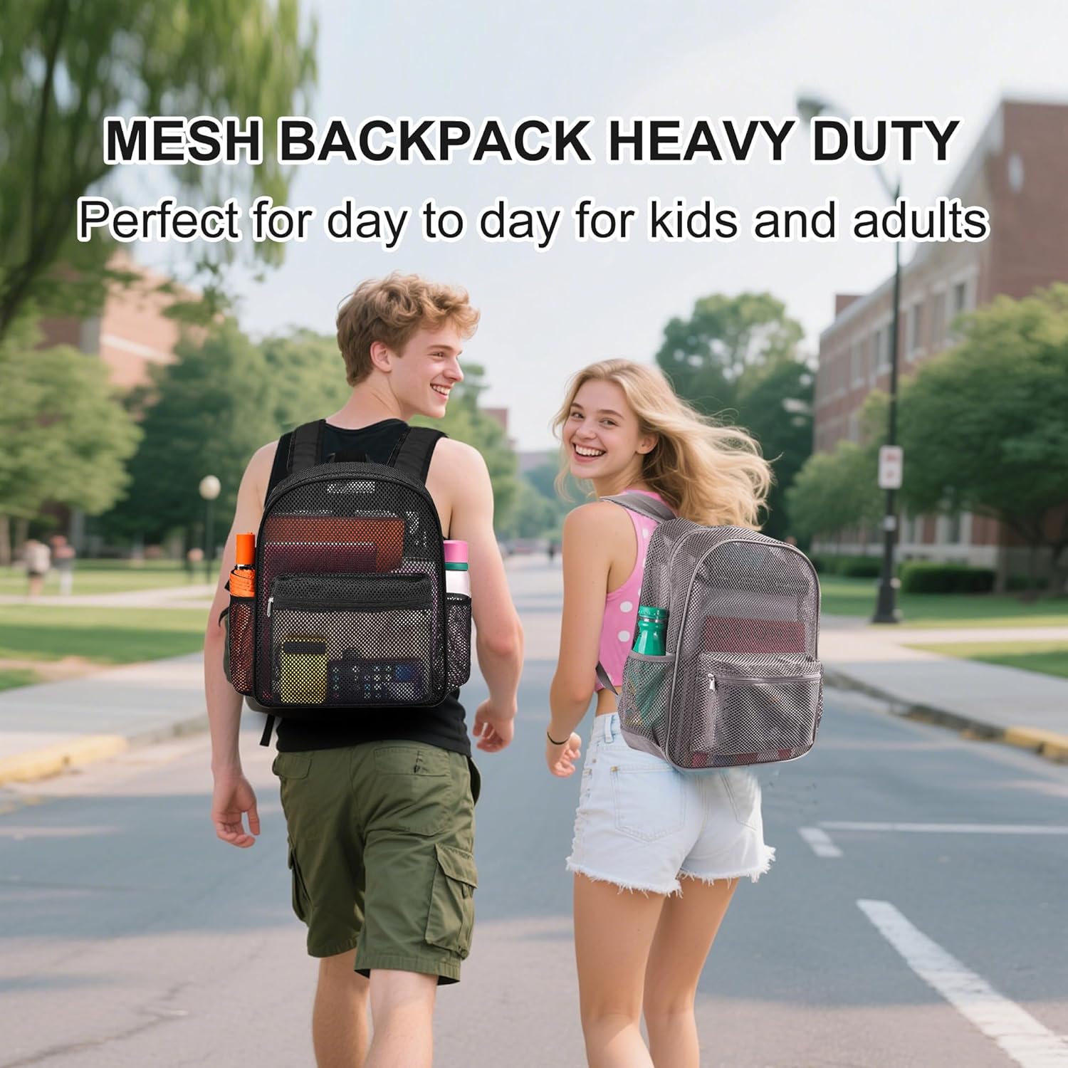 Duty Mesh Backpacks for Adults,See Through Backpack for Swimming Work Outdoor, Diving Backpack Carry Portable Oxygen Concentrators (Grey) - Image 2